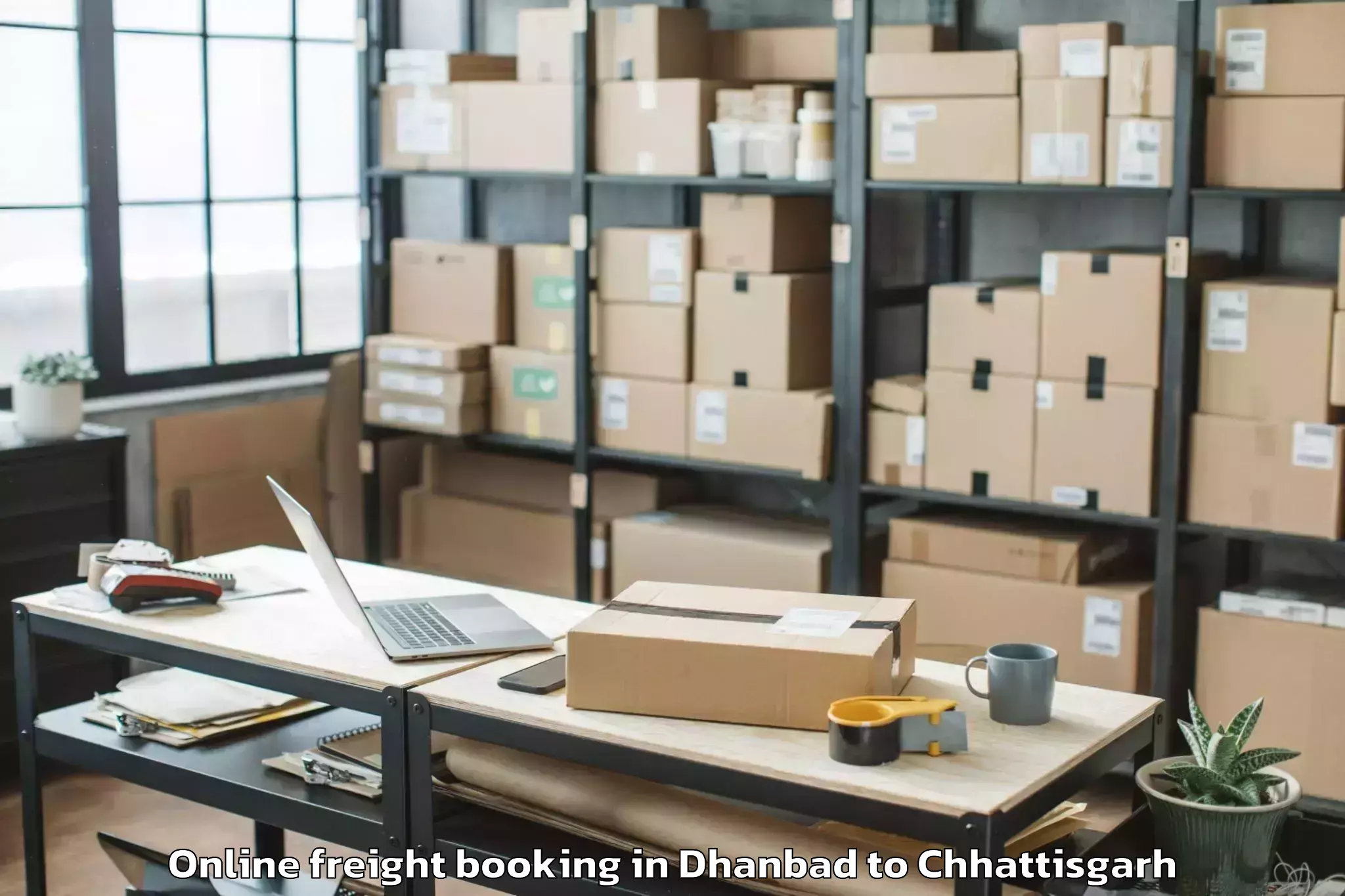 Leading Dhanbad to Bakavand Online Freight Booking Provider